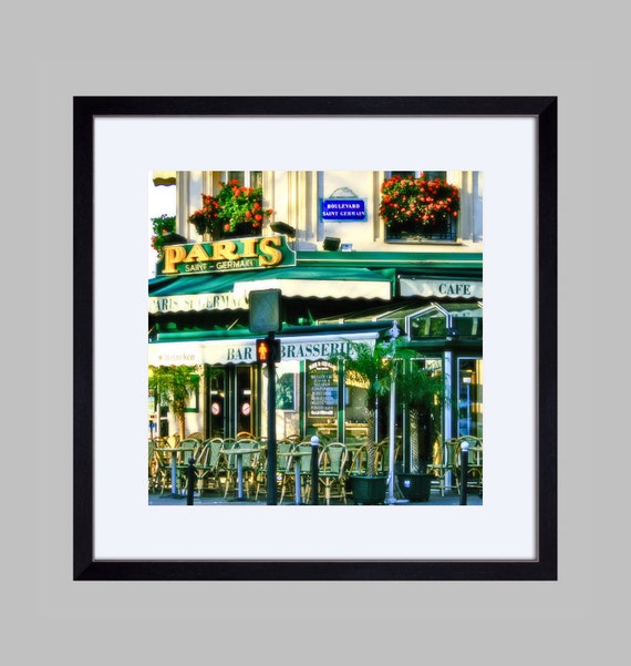 Paris Framed Photography Print Saint Germain Cafe by VitaNostra