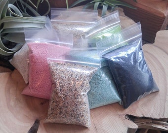 Terrarium sand - Many Varieties of Decorative Sand for your Terrarrium or Fairy Garden. Natural Terrarium Supplies, Craft Supplies