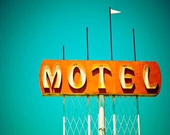 Mid Century Motel Sign Photo | Mid Century Modern Art | Mid Century Modern Wall Art | Neon Sign Art