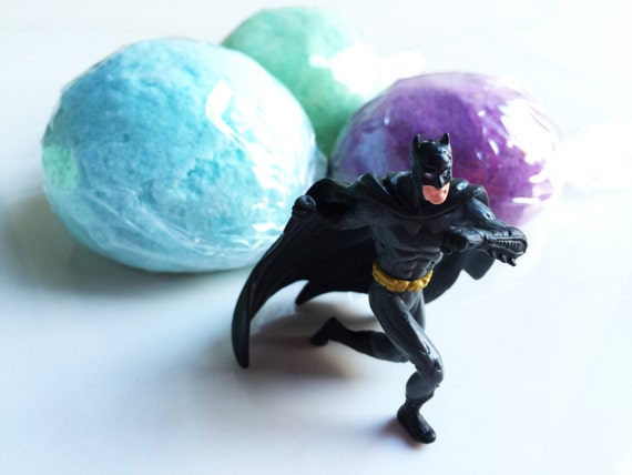 Batman Surprise Bath Bomb with Toy Inside by bonbonbathhouse