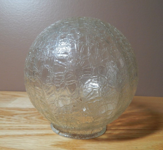 Vintage Crackle Glass Replacement Globe by RedfordRetro on Etsy