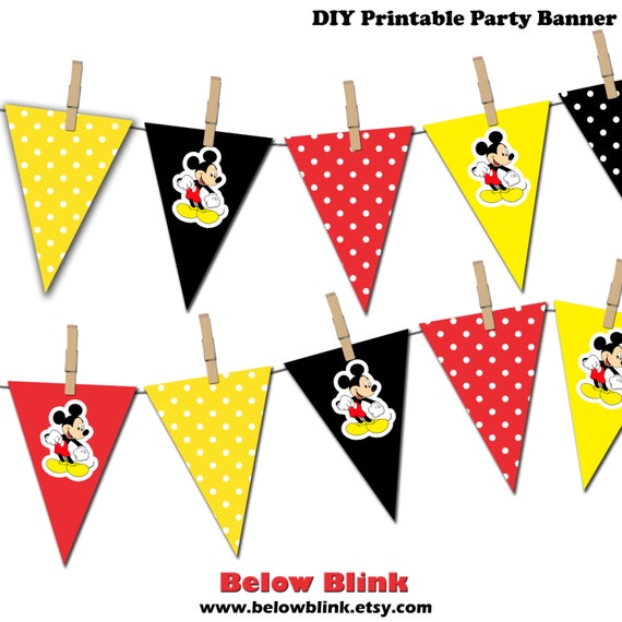 Mickey Mouse Banner Printable Free