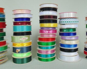 63 Spools Of Ribbon Various Colors Ruban Offray Home Sweet Home Wang's Some Used Most New
