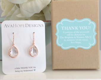 Rose Gold Earrings wedding jewelry Bridesmaid Earrings Rose gold earrings, Rose Gold Wedding Best friend gifts wedding gifts, birthday gift