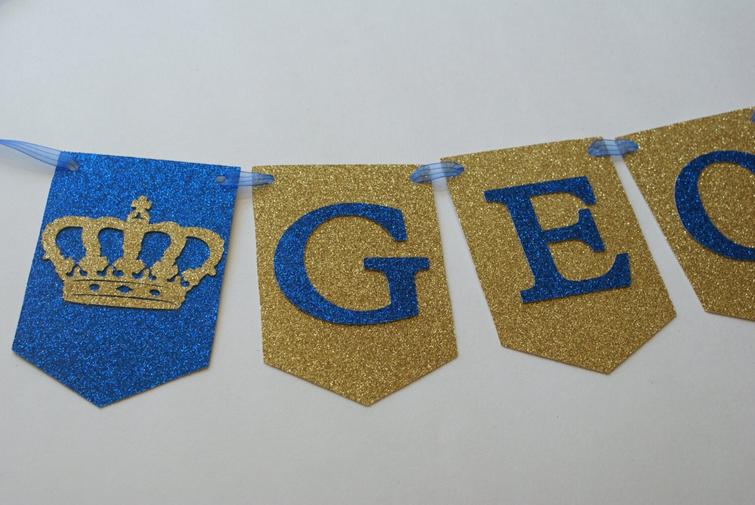 Royal Blue and Gold Banner Name Banner by ThePartyPaperFairy