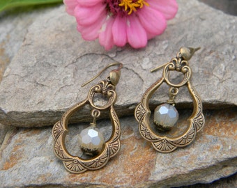 Dangle earrings handmade beaded earrings romantic drop hoop earrings beaded jewelry unique gift for her