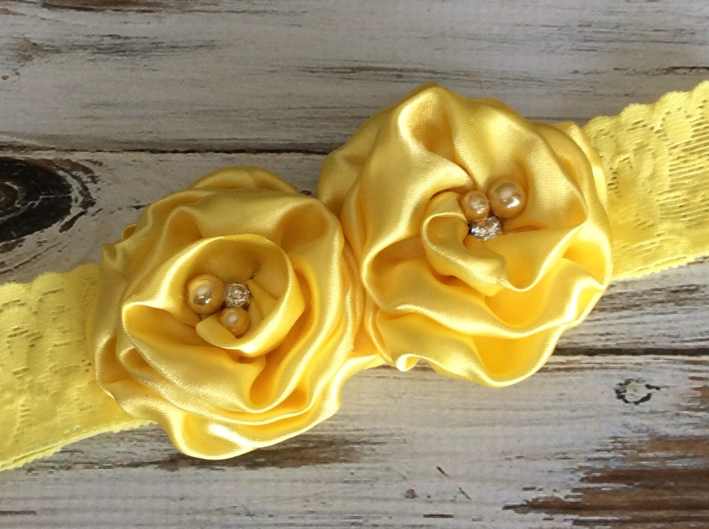 Bright Yellow Headband Baby Headband Toddler Headband Satin