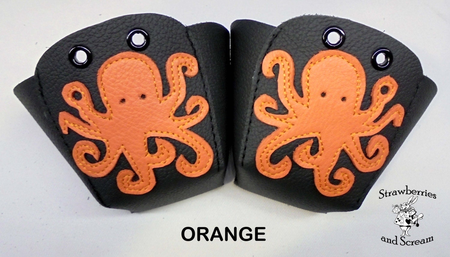 Black leather Roller Derby skate toe guards with by RedRage77