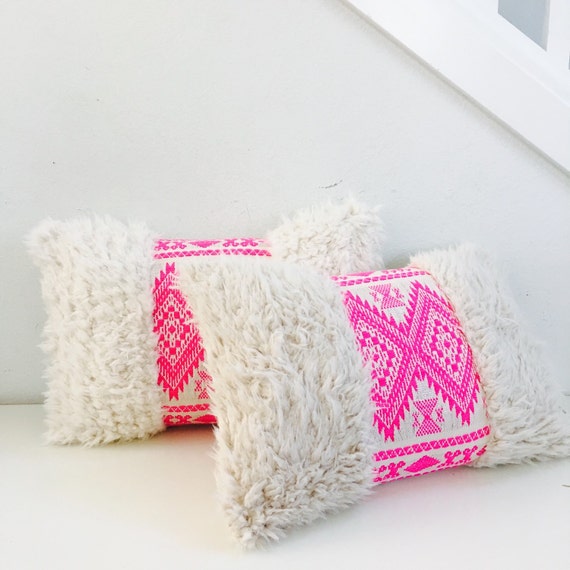 Pink Boho Tribal Pillow Cover 14x18 Lumbar Cushion