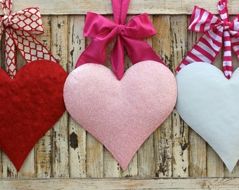 Red Valentine Wreath - Valentine Gift - Red Heart Wreath - Outdoor Wreath- Large or Small Sizes - Quick Ship
