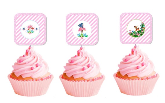 DEER CUPCAKE TOPPERS ~ Printable Instant Download Il_570xn