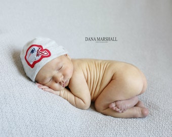New England Patriots Baby Hat Made from Patriots Fabric, Patriots Baby, Baby Patriots, Baby Shower Gift, New Baby Gift, NFL Baby Hat