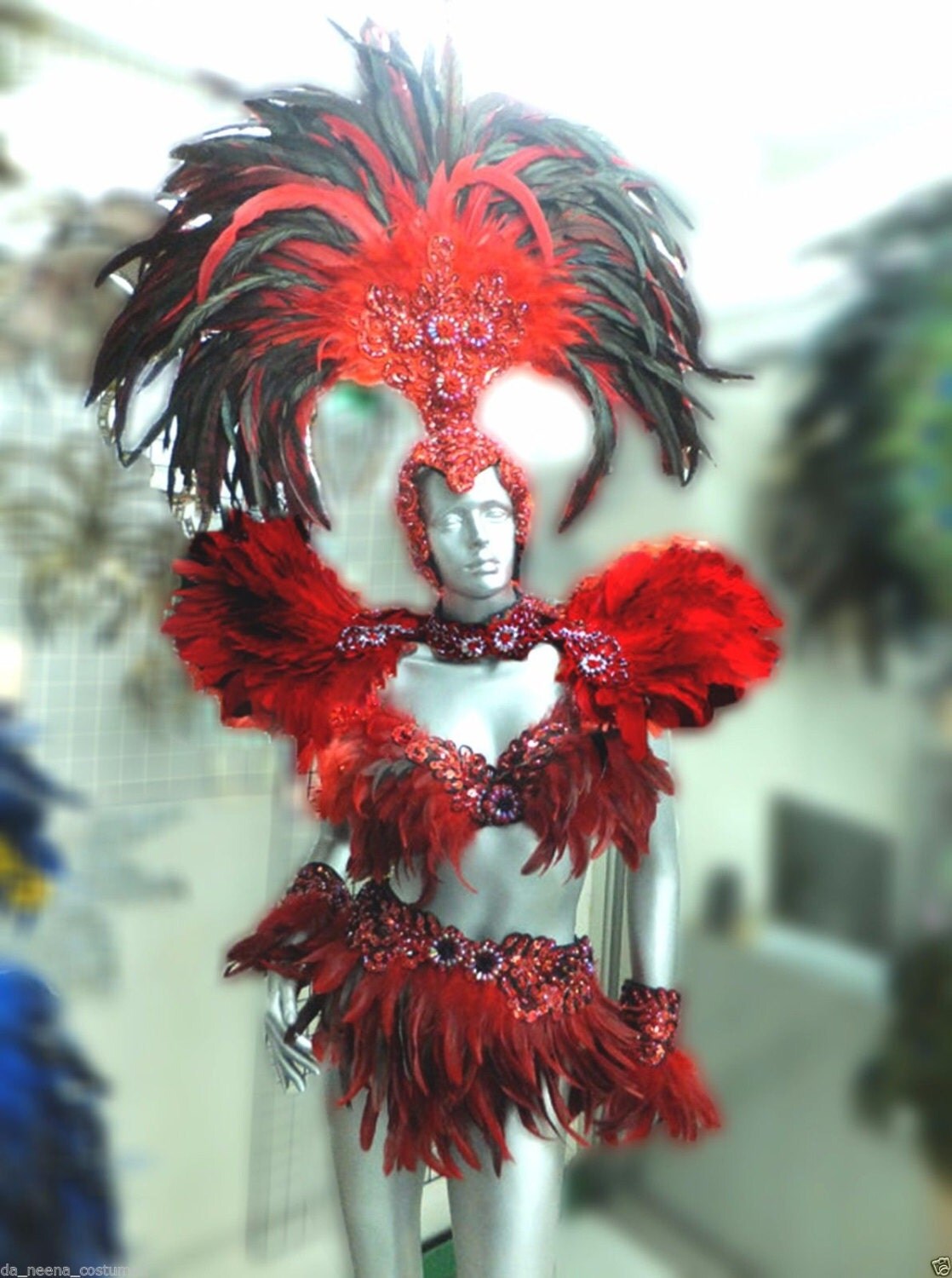 Samba Parade Carnival Rio Feather Headdress Shoulder Pieces