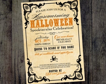 Halloween Party Invitations - Digital Halloween Invite - Party Invitations - Spooky Halloween
