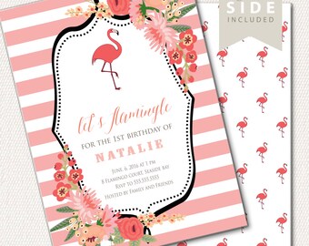 Flamingo Invitation, Flamingo Bridal Shower Party Invitation, Flamingo Bridal Shower Invite, Flamingo Theme//PRINTED or PRINTABLE INVITATION