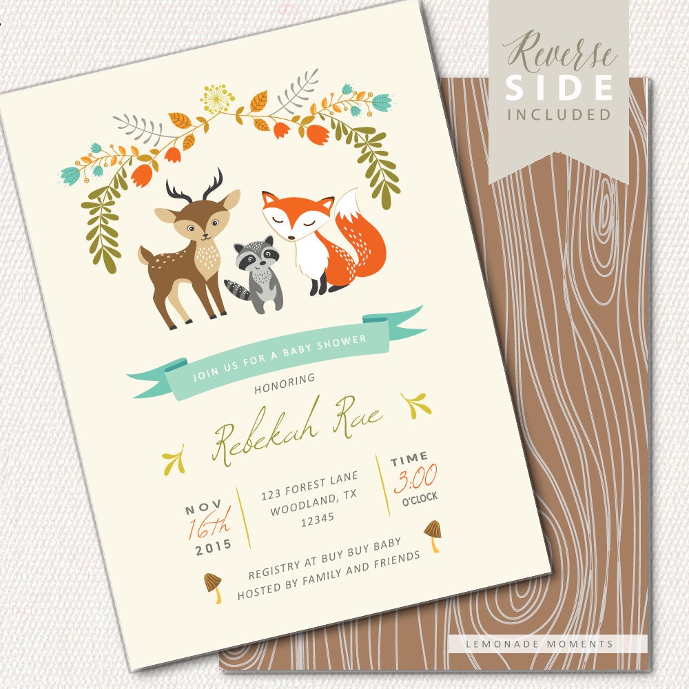 Woodland Baby Shower Invitations Free 5