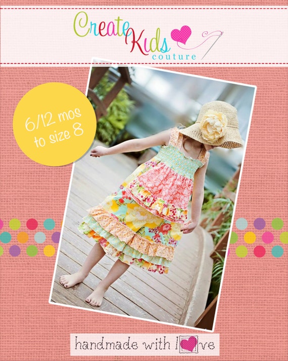 Lily's Lovely Apron Romper PDF Pattern Size 6/12m to 8