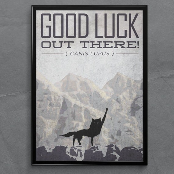 Fantastic Mr. Fox Poster or Framed Print Good Luck Out There