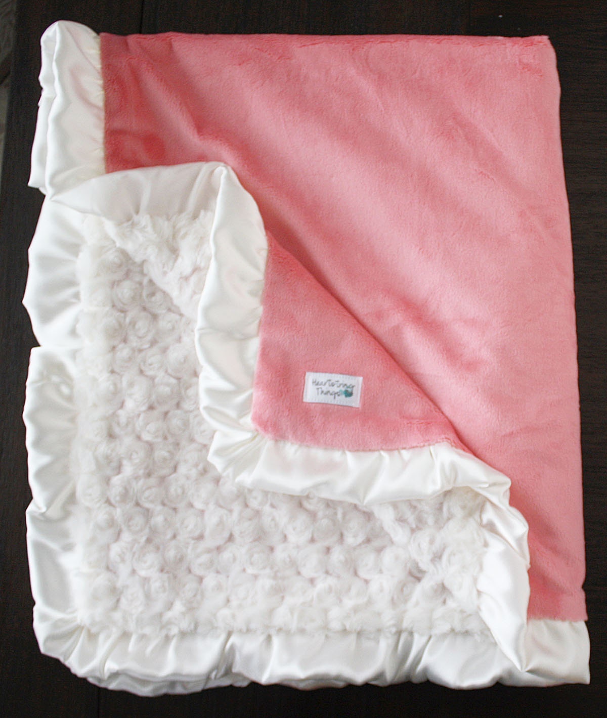 Coral minky baby girl blanket Adult minky blanket sweet