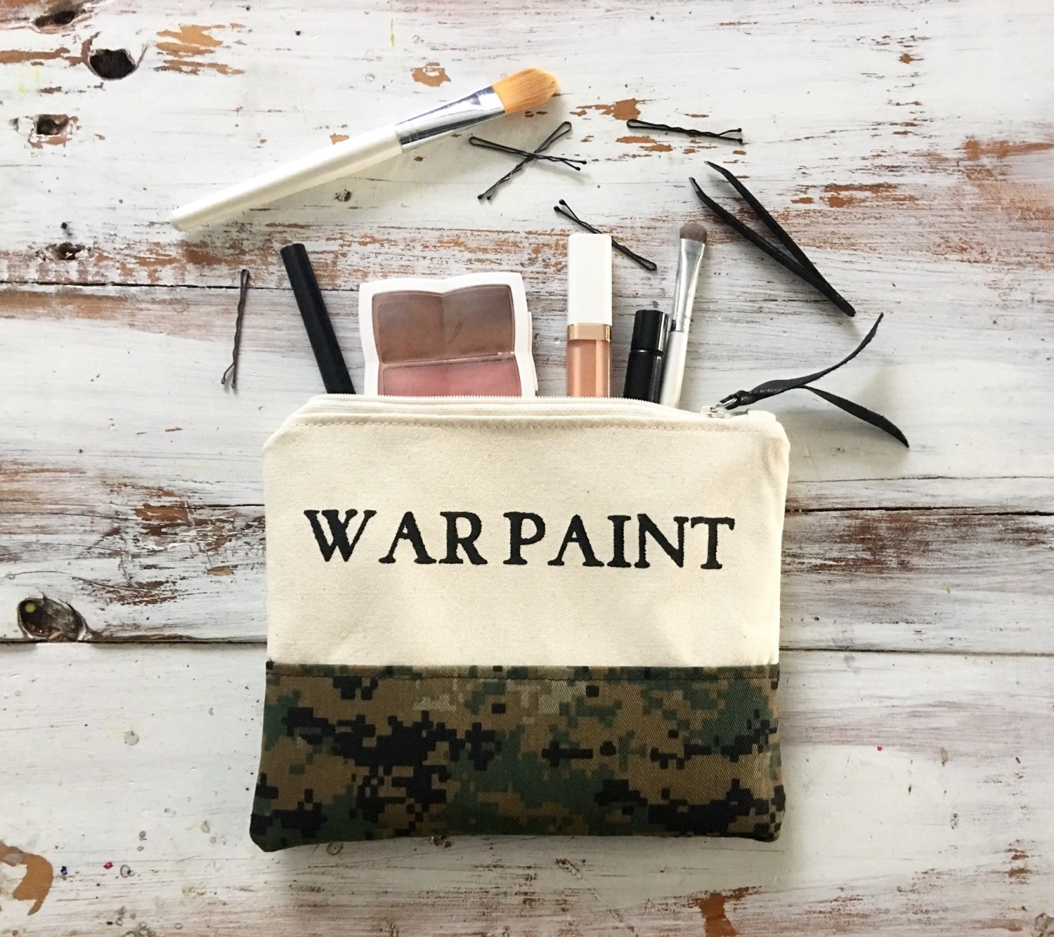 War Paint Makeup Bag in Camo