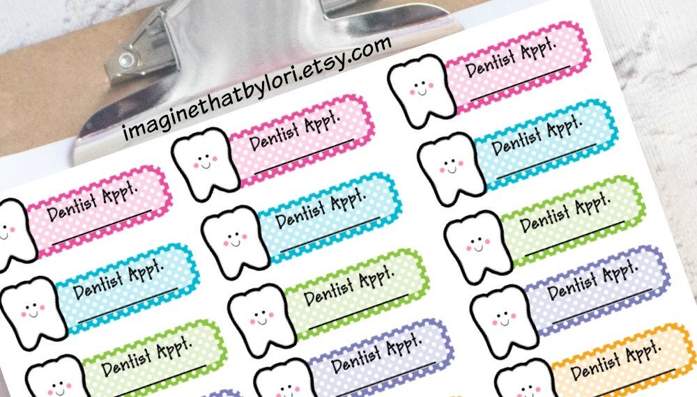 Download Dentist Appointment Planner Sticker for your Erin Condren