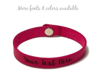 Leather Bracelet, Engraved Bracelet, Choose Your Text, Personalized Laser Engraved Bracelet, Couples Gift, Boyfriend Gift, Gifts Under 15
