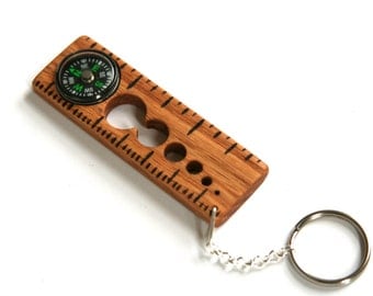 Key Chain Ruler Compass Multi-Tool