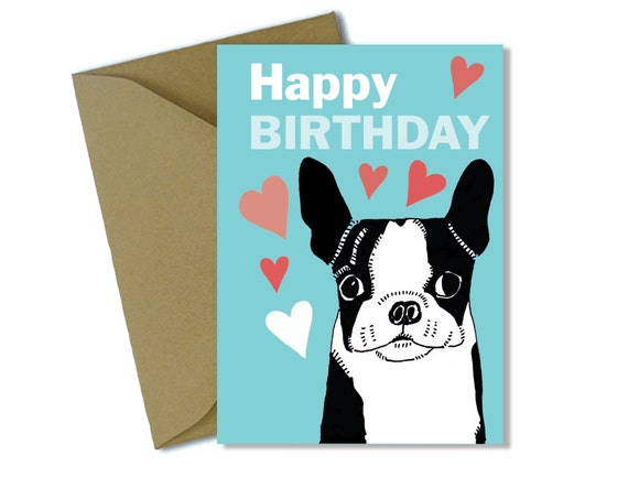 Downloadable boston terrier birthday card printable boston