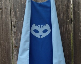 Custom Kids PJ Masks Catboy Cape - Handmade and Reversible