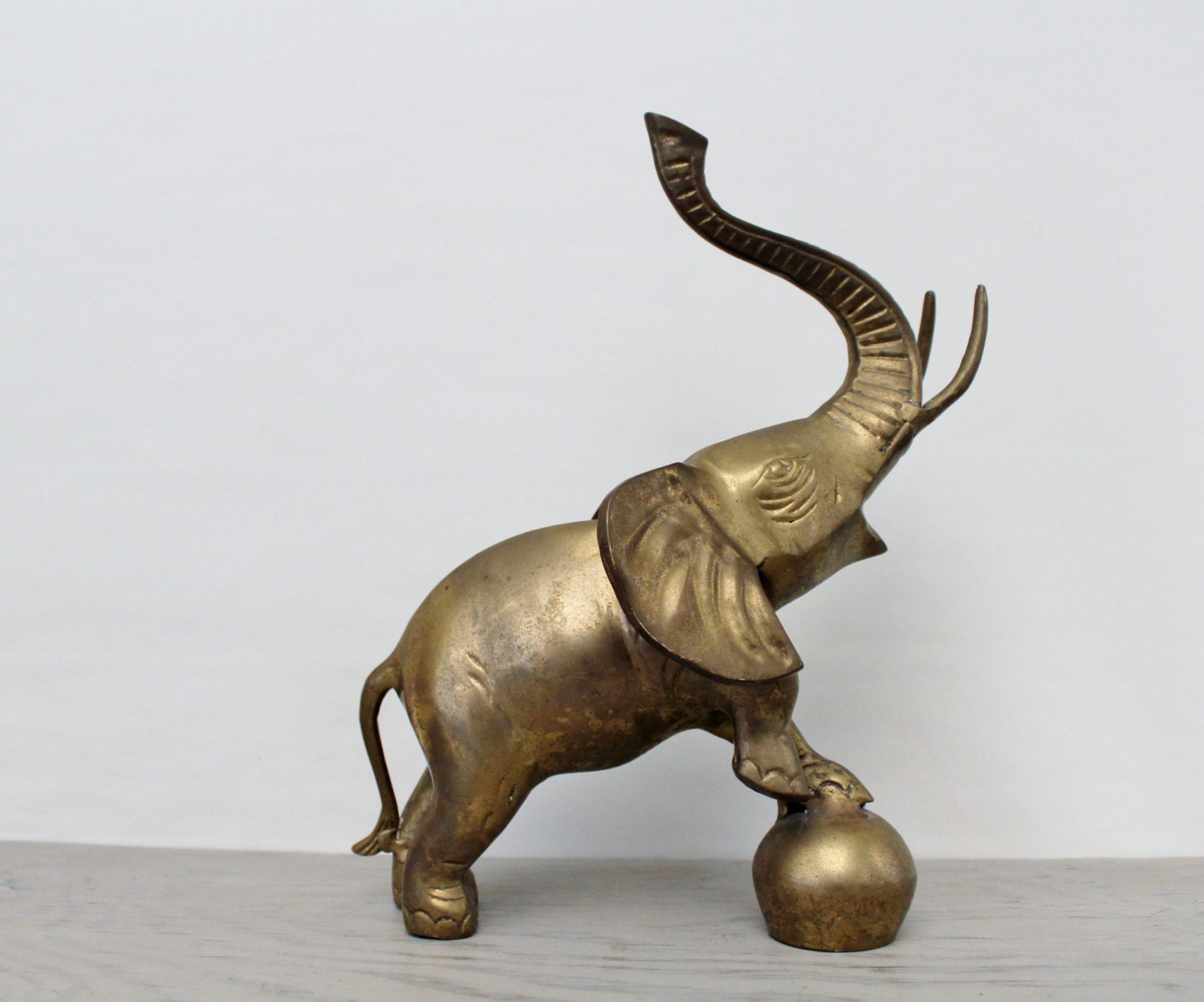 large brass elephant figurine