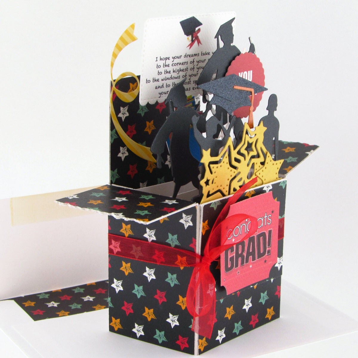 graduation explosion box card handmade graduation card in a