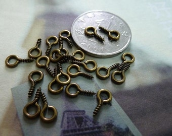 350pcs 5x11mm antique bronze Metal Screw Eye Pins Y4