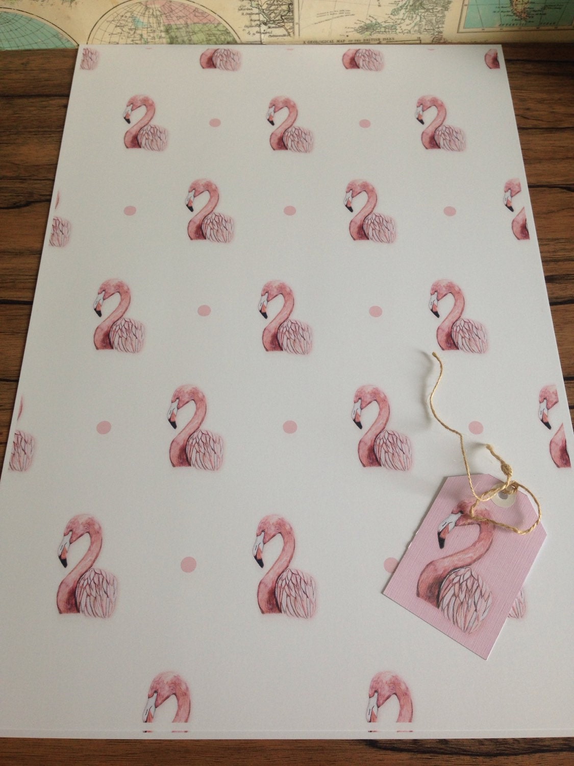 Flamingo wrapping paper gift wrap by katyheath on Etsy
