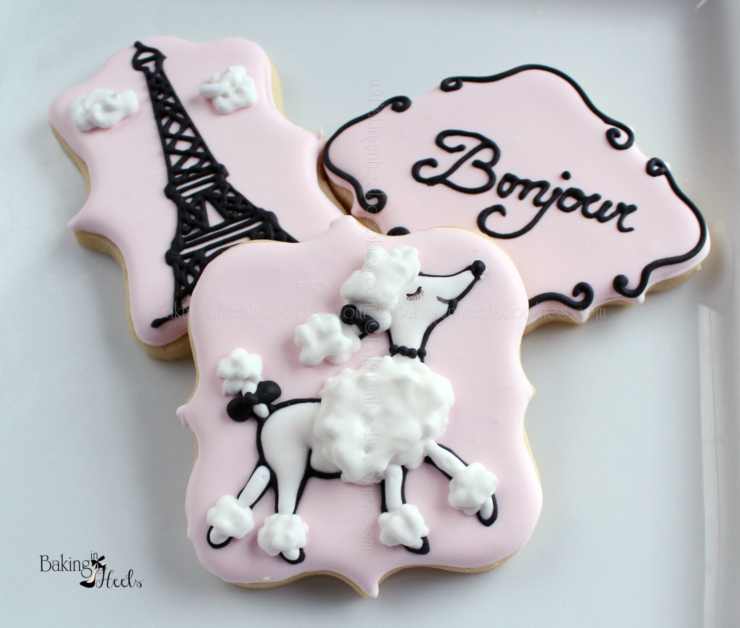 Parisian Poodle Cookie Set Paris Cookies Wedding Cookies