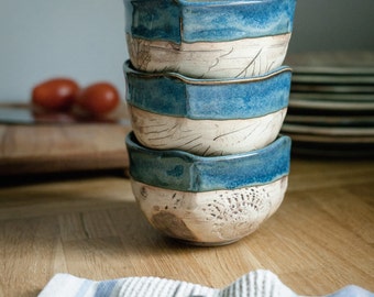 Tiny ceramic bowl - Condiment Bowl - Ramekin - Rustic bowl