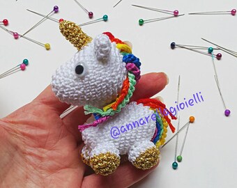 Unicorno amigurumi, uncinetto, annarella gioielli, crochet, unicorn, pendant, charm, keychain, portachiavi, bomboniera, bimbo, bimba, animal
