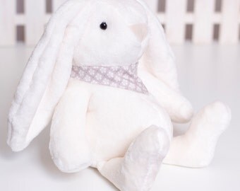 Fluffy Bunny Sewing Pattern, Soft Animal PDF Tutorial, Bunny rabbit softie, Stuffed plush Sewing, Handmade DIY Bunny Rabbit