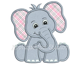 Zoo Baby Elephant Applique Machine Embroidery Design Jungle Boy Girl Cute Safari animal INSTANT DOWNLOAD