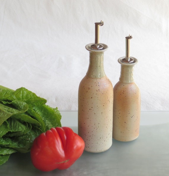 Ceramic oil cruet ceramic oil & vinegar dispenser pottery oil