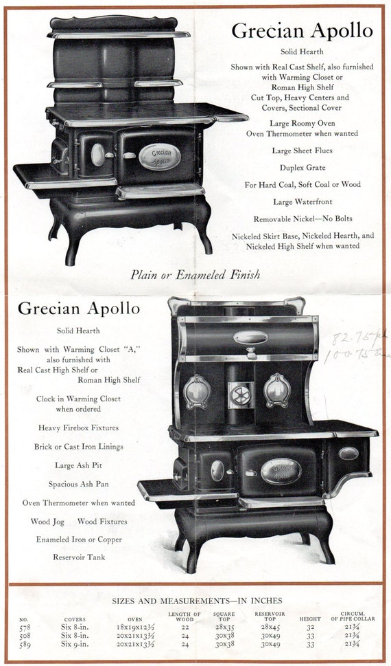 Antique Apollo Ranges Buckwalter Stove Co. Royersford PA.