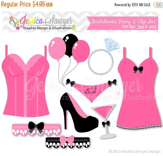 80% OFF - INSTANT DOWNLOAD, Bachelorette Party Clip Art - bridal shower clip art - lingerie Clip art - commercial use - card making Il_570xn
