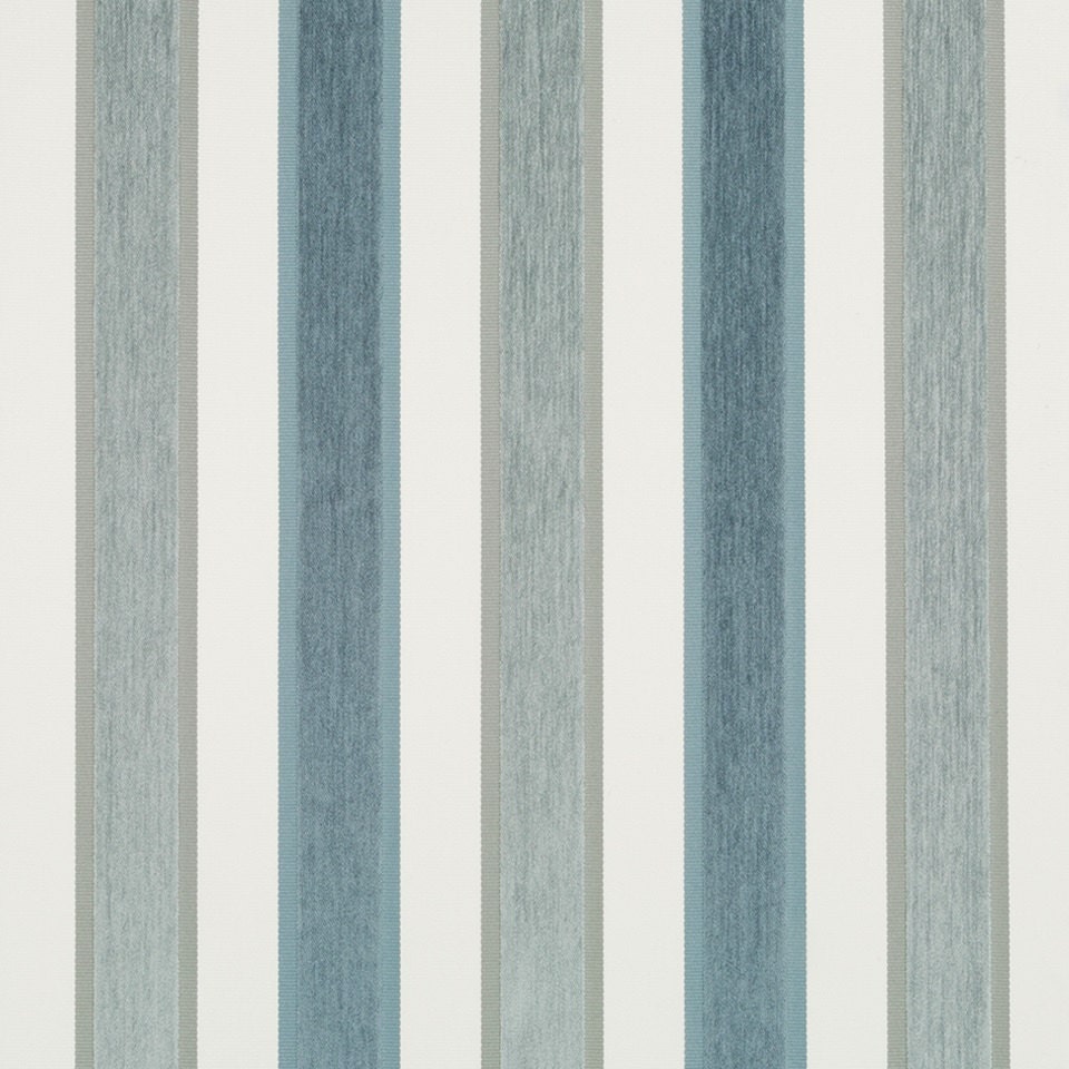 Blue Grey Velvet Stripe Upholstery Fabric Custom Velvet