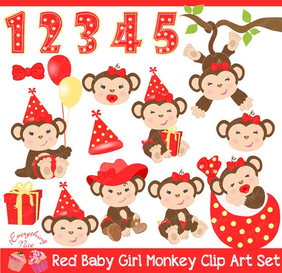 free baby girl monkey clip art - photo #34