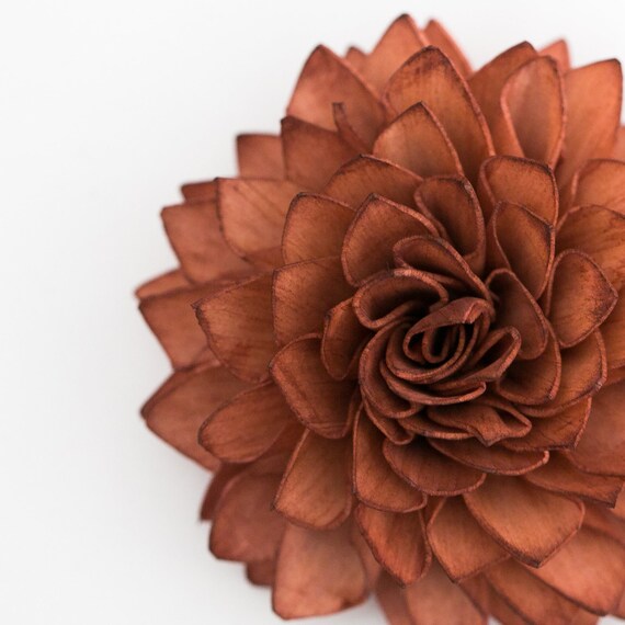 10 Chocolate Brown 3 Wood Flowers Bouquet Flowers