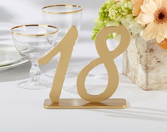 Wedding Table Number Gold Table Numbers Classic Gold Wood Table Number 1-18 Elegant Reusable Gold Wooden Standing Table Numbers