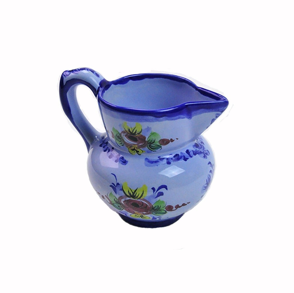 Blue Ceramic Pitcher Small Vintage Cream Pitcher Creamer