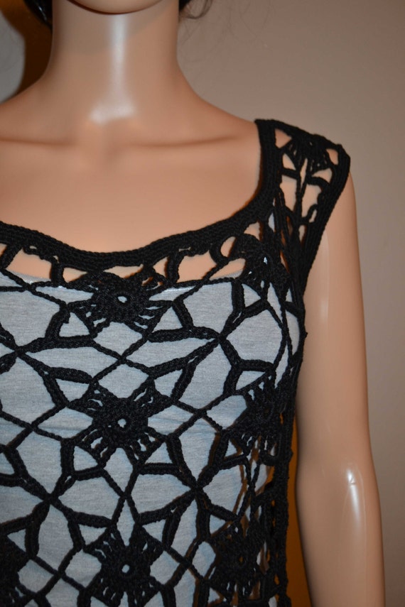 Flower Pot Hand Made Crochet Cotton Tank Top Sizes 0 by acharettka