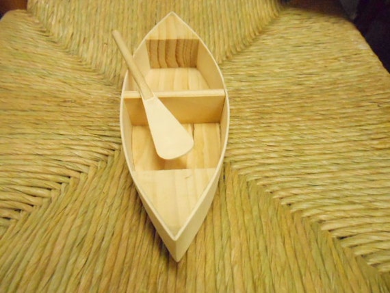 vintage wooden dollhouse canoe & paddle outdoor country