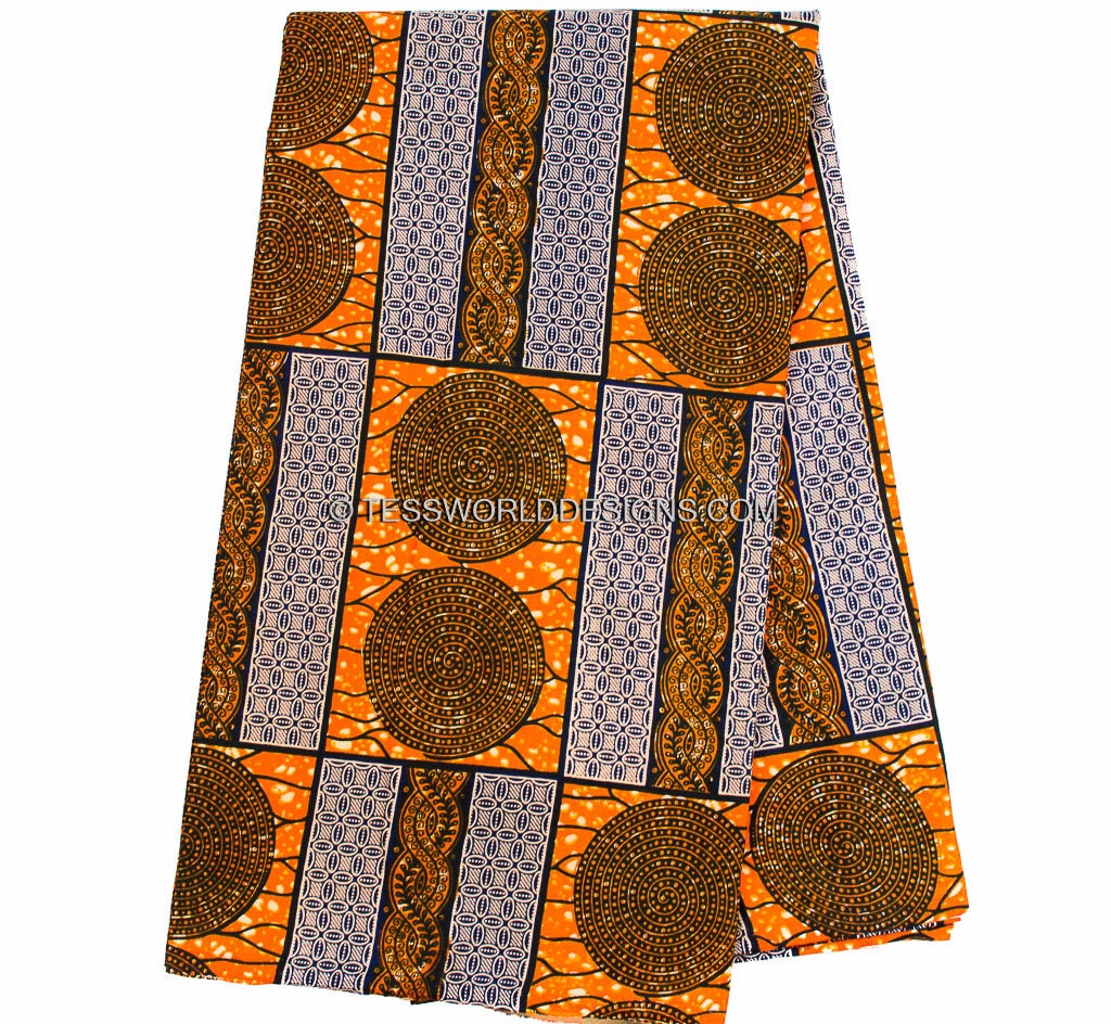Wholesale African Fabric/ Fabric from Africa/ Orange African