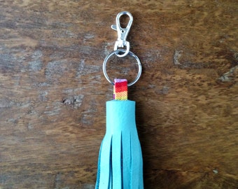 Genuine Leather Key Fob Southern Blue